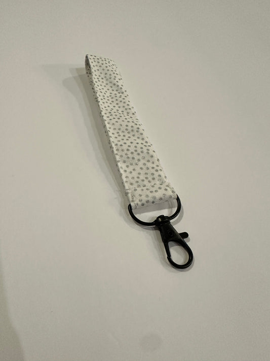 Silver Dot  Wristlet Key FOB Keychain - Over The Wrist