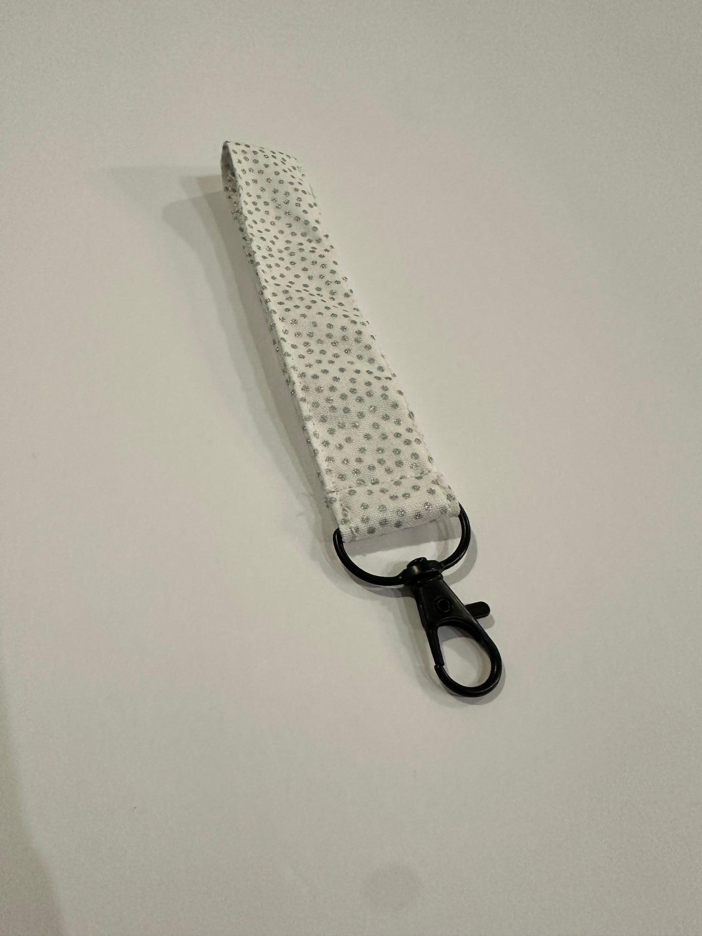 Silver Dot  Wristlet Key FOB Keychain - Over The Wrist