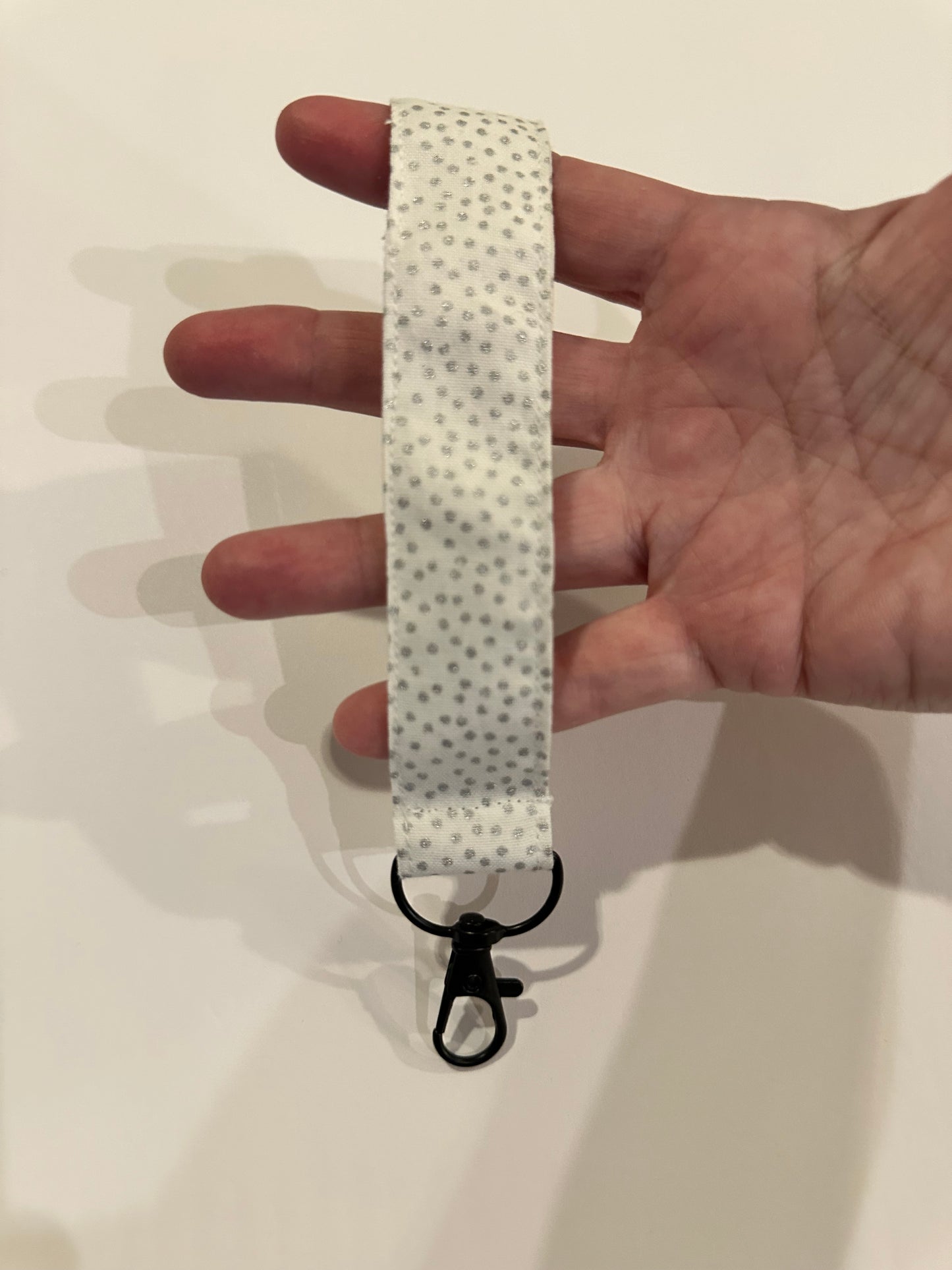 Silver Dot  Wristlet Key FOB Keychain - Over The Wrist